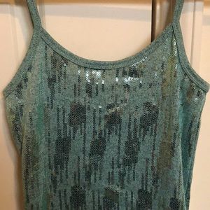 Blue sequin tank